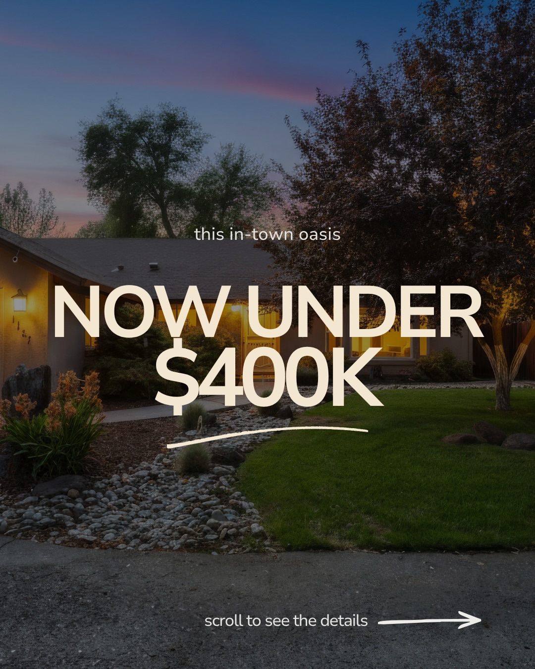 A swim-up bar, a sunken lounge, and 50-amp RV hookups. Now under $400K in Redding.
1157 Harpole Road was built in 2013 and styled to show what it can really feel like to live here.
The backyard is the main event. Spend Redding summers in the pool, with the bar steps away and the lounge waiting once the sun goes down.
Inside, there are 3 bedrooms and 2 baths with a clean, easy layout. You won’t have a project list before you’ve even unpacked.
Have a trailer, a boat, or a fifth wheel? The 50-amp hookups mean your weekends can live in your own driveway, not at a storage lot across town.
At this price, it’s a lot of lifestyle for the money.
DM me “HARPOLE” or call 530-209-1649 to set up a private tour.
Laural Morton | Good Earth Realty
DRE# 02138799 | Brokered by eXp Realty of California, Inc.
.
#ReddingCA #ReddingRealEstate #ShastaCounty #PoolHome RVParking ReddingHomesForSale NorthernCaliforniaHomes GoodEarthRealty