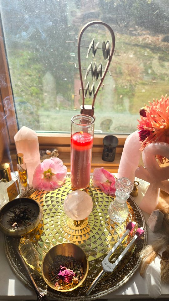 Happy Venus (Friday) day!
Today I’m attuning to the frequency of Venus. Im wearing pink, working with the plant medicines of rose, sandalwood and sweetgrass.
My altar is anchored with the Torus sacred geometry the field of the heart along with rose quartz. Im connecting to the air and earth element since Venus is ruled by Libra (Air element) & Taurus (Earth element) that corresponds to love, beauty, pleasure self-love and harmony.
It’s a good day to connect to your heart and nourish your relationships, yourself, your senses, and your self-worth by leaning into self-care like taking a bath, alternating yourself to a facial, creating something beautiful, or sharing a meal with someone you love.
Id love to hear what your favorite self-love & self-care practices are? I have so many but one of my favorites besides being in nature is being in water so Ill be soaking up a crystal infused bath tonight with ny goddess bath ritual and an abundance of salts with my beloved.
If you are interested in exploring the daily correspondences to the planets, learning what energy each day holds, explore ritual tools, sacred plant medicines with daily rituals to help you find balance in attuning to your inherent rhythms that live within you, comment ‘attune' and I will send you my free guidebook that covers every day of the week.
If you’re feeling called to work with the Venus frequency during a 1:1 energy medicine session comment ‘activate’ and I’ll send you a link to explore my offerings.