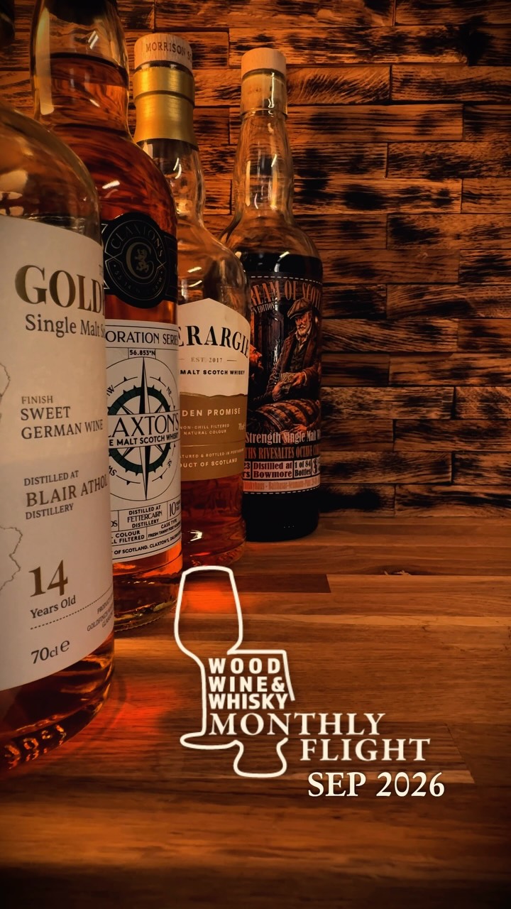 Monthly Flight | September 2026 🥃
Vier Sonntage, vier Whiskys und wieder die Frage: Wie würde daraus ein gemeinsames Tasting aussehen?
Line-up (1–4 = von vorne nach hinten im Reel):
Blair Athol 14y – Goldfinch Wine Series, Sweet German Wine Barrique Finish, 52%
Fettercairn 10y – Claxton’s Exploration Series, Fresh Tawny Port Hogshead, 50%
Aberargie Golden Promise – 48,2%
Bowmore 23y – A Dream of Scotland, Rivesaltes Octave Finish, 43,2%
Geschmacklich geht es von grüner Traube, Apfel und malziger Süße über Tawny-Port-Frucht und Nuss bis zu dunkler Frucht und sanftem Bowmore-Rauch.
Welche Tasting-Reihenfolge würdet ihr wählen? 1–4 und gerne mit Begründung.
Würdet ihr Aberargie als klassischeren jungen Malt zum Einstieg nehmen oder einen der gefinishten Whiskys bewusst davor setzen?
Die ausführlichen Tasting Notes findet ihr wie gewohnt in den einzelnen Sonntags-Posts vom September.
Unbezahlte Werbung. Alkohol nur ab gesetzlichem Mindestalter und in Maßen genießen.
Musik: „Bar Noir“ von 99qtz (Pixabay).
#whisky #whiskytasting #singlemalt #scotchwhisky #whiskycommunity