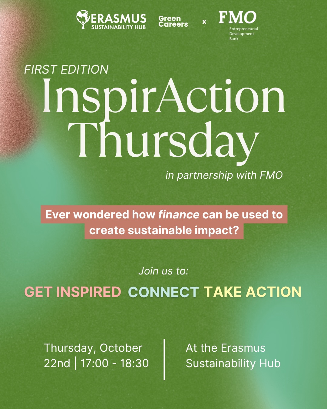π FIRST EDITION ALERT: InspirAction Thursdays is here! π±
π Can finance really change the world? Or is sustainable finance just another buzzword?
What if your next career opportunity started with a question instead of a corporate presentation?
We're kicking off our very first InspirAction Thursday with FMO, the Dutch Entrepreneurial Development Bank! π
π Swipe through to meet our first partner and discover what's waiting for you!
β¨ Forget the traditional career talk. This is your chance to explore real-world challenges, discover new career possibilities, and connect with professionals beyond the usual corporate presentation.
π
Thursday, October 22
π 17:00β18:30
π Erasmus Sustainability Hub
Whether you're interested in finance, sustainability, international development, or simply curious about careers that make a difference, this space is for you!
π± Get inspired. Connect. Take action. ποΈ Register now! LINK IN BIO!
#erasmus #rotterdam #sustainability #erasmussustainabilityhub
