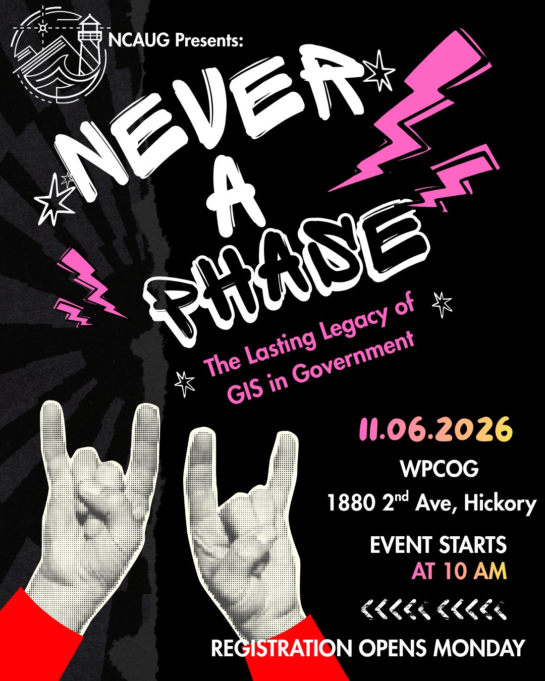 ๐ค IT WAS NEVER A PHASE ๐ค
You may have grown up.
You may have gotten a government job.
You may have traded band tees for business casualโฆ
โฆbut your love for GIS? Never a phase.
Join NCAUG for the 2026 Government Symposium:
๐ธ NEVER A PHASE: The Lasting Legacy of GIS in Government
๐
November 6, 2026
๐ WPCOG | Hickory, NC
โฐ Event begins at 10:00 AM
Cost is free for members, $25 for non-members.
Come celebrate the GIS professionals, projects, technologies, and ideas that have stood the test of time - and the lasting impact spatial data continues to have on government.
Whether GIS was your gateway into government, your longtime career, or the thing you swore youโd โonly do for a little whileโโฆ we know the truth.
GIS was never a phase ๐ค
Registration opens Monday.
Stay tuned for the link and more event details!