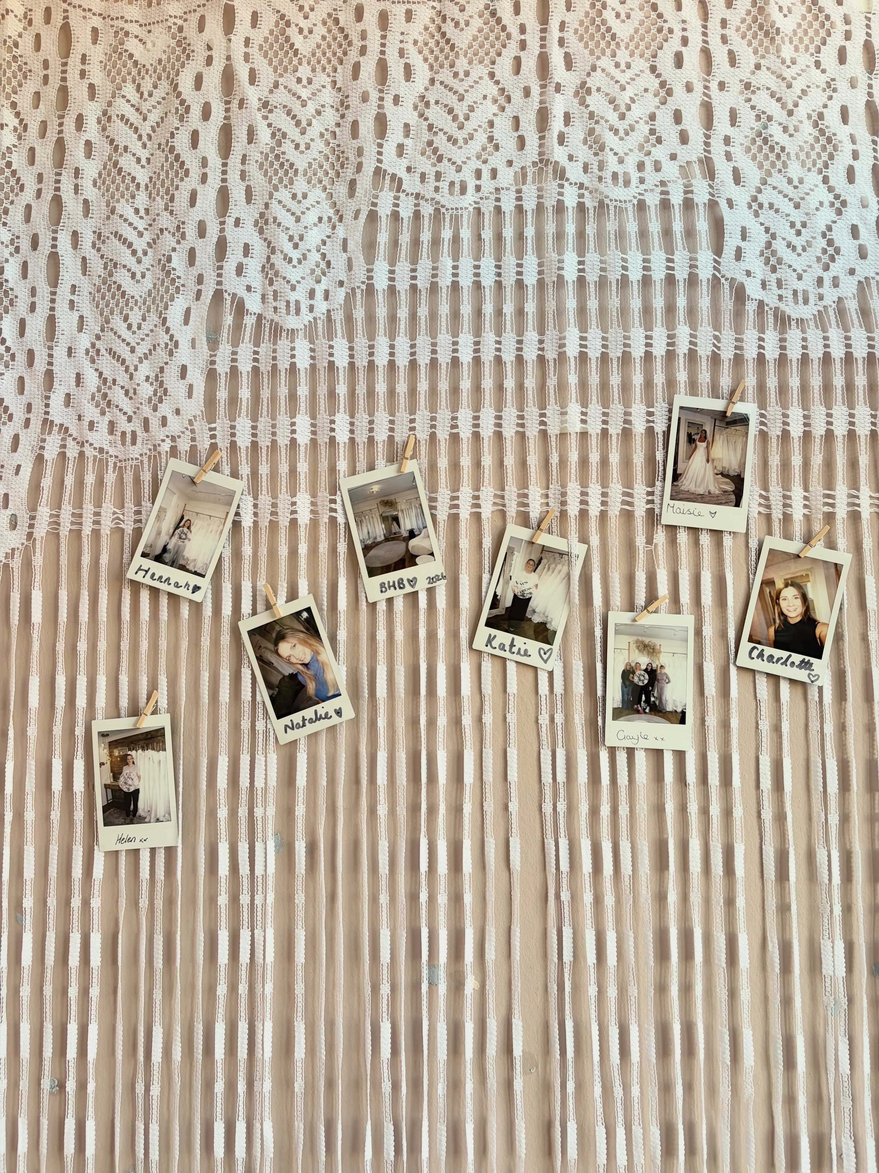 Our new photo wall filling up nicely with all our new BHB brides! …..Congratulations 🥂 think this might be our new favourite thing!!
If you didn’t get chance to have a picture just remind us next time you are in & we will add yours too!
If you have been in recently or a new brides who have any questions! Just ask!! 🫶🤍
#brides #bridal #weddingshop #cheshire bridalboutique