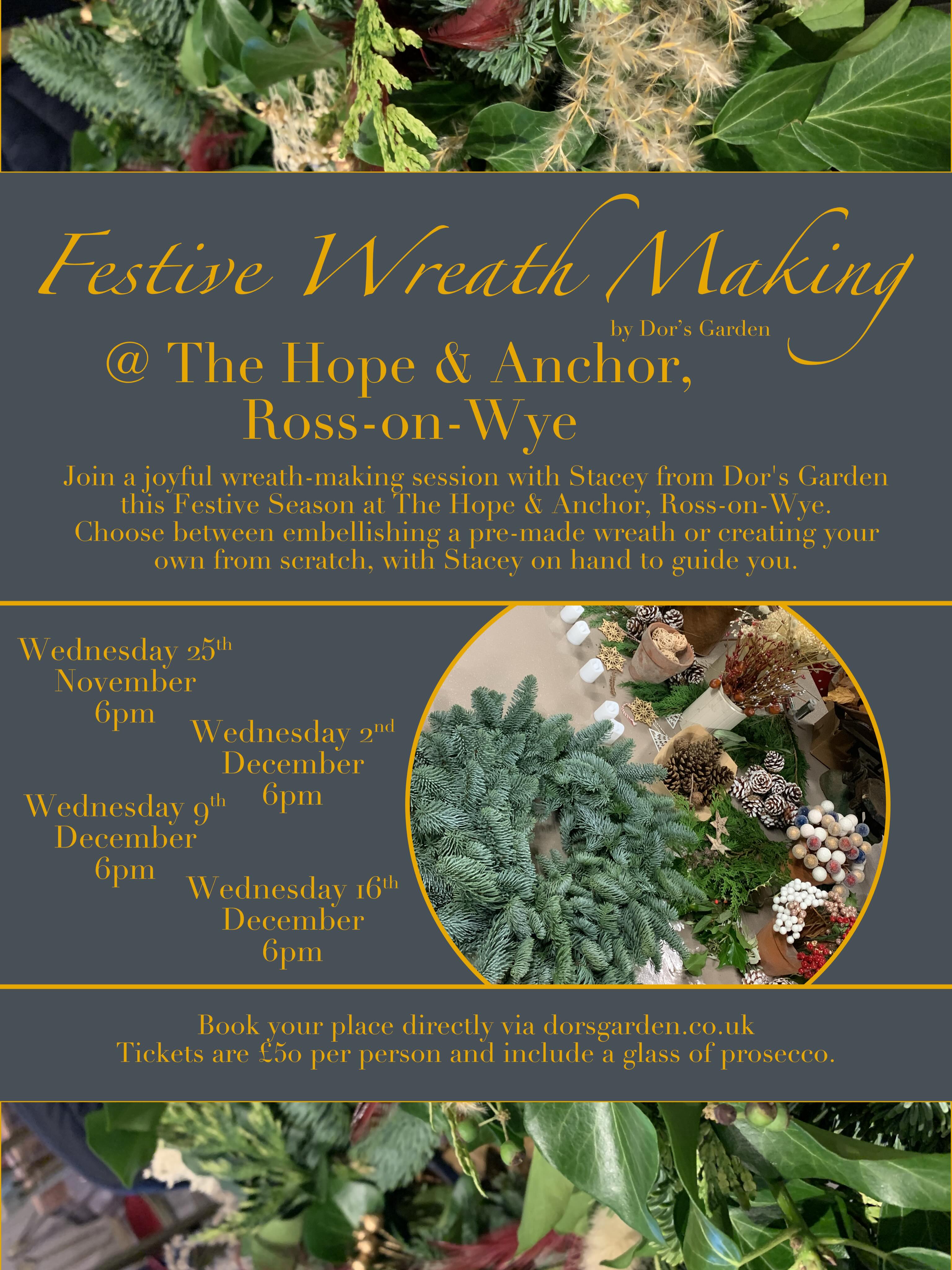 🎄CHRISTMAS WREATH MAKING WORKSHOPS🎄
Get ready for the most wonderful time of the year! My shop may have moved on but the festivities certainly have not. I’m thrilled to be partnering with some wonderful venues across Herefordshire including The Hope & Anchor in Ross and The Greenman in Fownhope. Many dates are already available to book online!
Why not bring the party home with my private home workshop option? Head over to Dor’s Garden and book today to guarantee your festive fun.
#christmas #wreathmaking #christmasworkshop #herefordshire