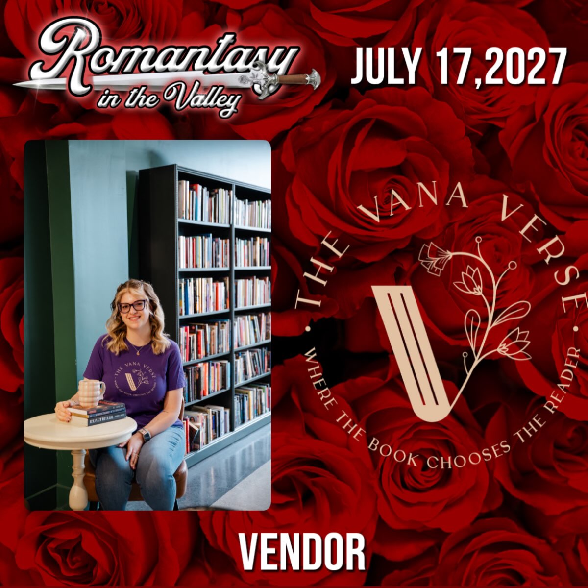 We are so excited to be announcing our lineup for RITV27! Today we continue announcing a vendor lineup we are *SO* proud of!
We are thrilled to welcome The Vana Verse to RITV27
The Vana Verse is a community-driven literary platform on a mission to bridge the gap between writing a book and successfully getting it into the world. Founded by Ivana Sumbundu, The Vana Verse elevates indie authors, connects writers with passionate readers, and builds vibrant literary culture through live event series, Q&As, readings, and community programming. By partnering with local businesses, venues, and industry service providers, The Vana Verse creates meaningful, high-impact experiences that celebrate stories and empower creators.
7/17/27
BOUMI SHRINERS WHITE MARSH MD
TICKETS ON SALE 10/1/26 only $15
#ritv27 #romantasy #romantasyinthevalley #bookcon #thevanaverse