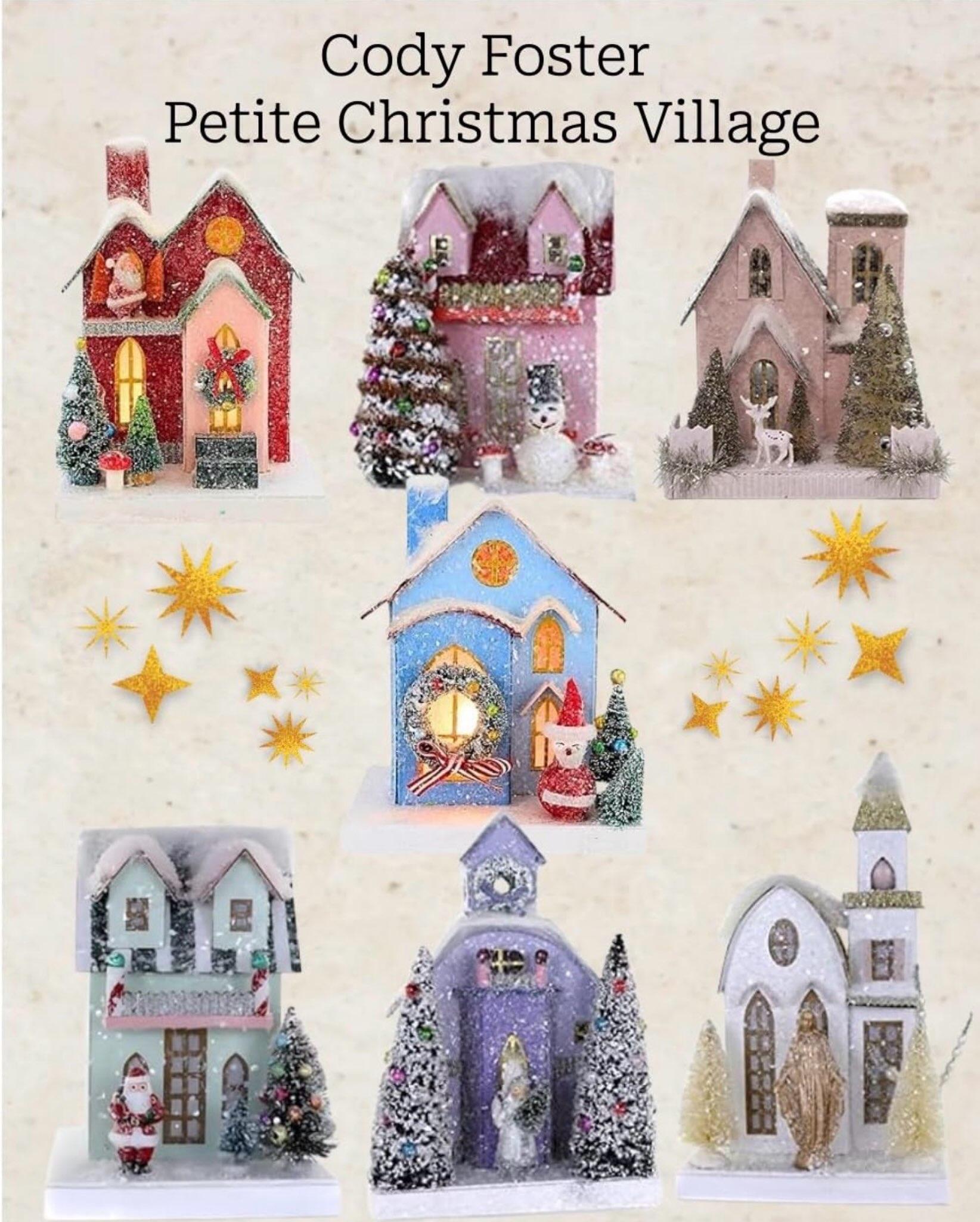 #ad
As an Amazon Associate I earn from qualifying purchases.
If you grew up loving those little glittery putz houses on Grandma’s shelf, this one’s for you.
Cody Foster’s Petite Christmas Village is pure old-fashioned charm: pastel cottages, tiny churches, bottle brush trees, snowy rooftops, and the sweetest little details. A Santa here, a snowman there, a reindeer tucked in the trees. 🎄
They’re made for a mantel, a bookshelf, or a windowsill village that grows a little every year. Which house would you start with?
Shop my Amazon Storefront, link in bio.
#codyfoster #putzhouse #vintagechristmas #christmasvillage