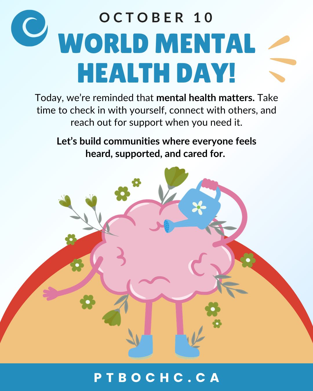 🧠💚 World Mental Health Day
Today is a reminder that mental health is an important part of overall health and well-being. Everyone deserves access to support, understanding, and care when they need it.
💚 Check in with yourself.
💚 Reach out to someone you care about.
💚 Ask for support when you need it.
💚 Take time for your mental well-being.
Let’s continue to create communities where talking about mental health is encouraged, support is accessible, and no one feels they have to navigate challenges alone.
#WorldMentalHealthDay #MentalHealth #MentalWellness #CommunityCare #PCHC