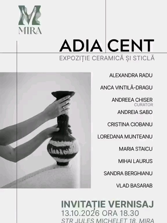 Marți, 13 oct, ora 18:30, str Jules Michelt 18, București, Mira, ies din atelier și hainele de lucru și vă invit la vernisajul expoziției ADIA CENT, la care voi participa cu "Eva și fiicele ei"- femininul ca vas care conține.
O lucrare gândită ca un mic altar, cu trei vase antropomorfe ce redau silueta feminină, în trei ipostaze diferite: mamă, fiică și embrion, întrupări contemporane ale vaselor antropomorfe neolitice și un portal spre femininul arhetipal:
🔻 Eva - un vas mamă cu capac, de păstrat grâne
🔻 fiica Evei - o vază de flori
🔻 și embrion - o sticluță de parfum
ADIA CENT - O expoziție de ceramică curatoriata cu grijă de Andreea Chiser de la @lutfain, căreia vreau să îi mulțumesc pentru această ocazie frumoasă de a mai ieși din atelier. 🤍
Ne vedem acolo! 😘