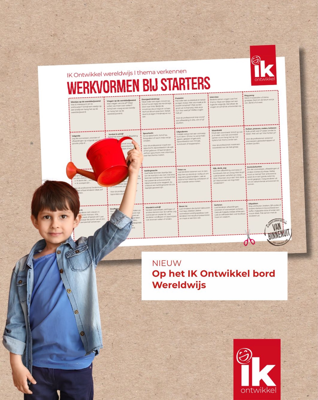 Steeds meer teams kiezen voor ๐๐ต๐ฒ๐บ๐ฎ๐๐ถ๐๐ฐ๐ต ๐ผ๐ป๐ฑ๐ฒ๐ฟ๐๐ถ๐ท๐.
Bij de start van een nieuw thema wil je kinderen prikkelen. Hun nieuwsgierigheid aanwakkeren, hun wereld vergroten en hen enthousiast maken voor wat er komen gaat.
Starters helpen daarbij. Dit zijn afbeeldingen, filmpjes, kunstwerken, boeken, voorwerpen, ontmoetingen of ervaringen die je inzet in de verkenningsfase van je thema.
Maar wat kun je allemaal met zoโn starter? Ter inspiratie maakten we een handige poster met allerlei manieren om samen een thema te verkennen.
๐๐ฒ ๐ธ๐๐ป๐ ๐ฑ๐ฒ ๐ฝ๐ผ๐๐๐ฒ๐ฟ ๐ผ๐ฝ ๐๐ฒ๐ฟ๐๐ฐ๐ต๐ถ๐น๐น๐ฒ๐ป๐ฑ๐ฒ ๐บ๐ฎ๐ป๐ถ๐ฒ๐ฟ๐ฒ๐ป ๐ด๐ฒ๐ฏ๐ฟ๐๐ถ๐ธ๐ฒ๐ป:
* Hang hem op in je groep en streep af welke werkvormen je al hebt gedaan.
* Knip de kaartjes uit en trek bij ieder thema een aantal kaartjes om te gebruiken.
* Gebruik de poster in een teamoverleg. Kies ieder een werkvorm, probeer deze uit en deel daarna jullie ervaringen.
โ
De poster ๐ช๐๐ฅ๐๐ฉ๐ข๐ฅ๐ ๐๐ก ๐๐๐ ๐ฆ๐ง๐๐ฅ๐ง๐๐ฅ๐ฆ (PDF) en alle materialen voor het ontwerpen, uitvoeren en evalueren van thematisch onderwijs vind je op het IK Ontwikkelbord ๐ช๐ฒ๐ฟ๐ฒ๐น๐ฑ๐๐ถ๐ท๐.
โ
Nog geen toegang tot de omgeving en wel graag de poster ๐ช๐๐ฅ๐๐ฉ๐ข๐ฅ๐ ๐๐ก ๐๐๐ ๐ฆ๐ง๐๐ฅ๐ง๐๐ฅ๐ฆ in PDF ontvangen? We sturen hem je graag toe. Laat hieronder je mailadres achter รณf stuur even een bericht naar IKOntwikkel@van-binnenuit.com ๐
#ikontwikkel #thematischonderwijs #wereldwijs