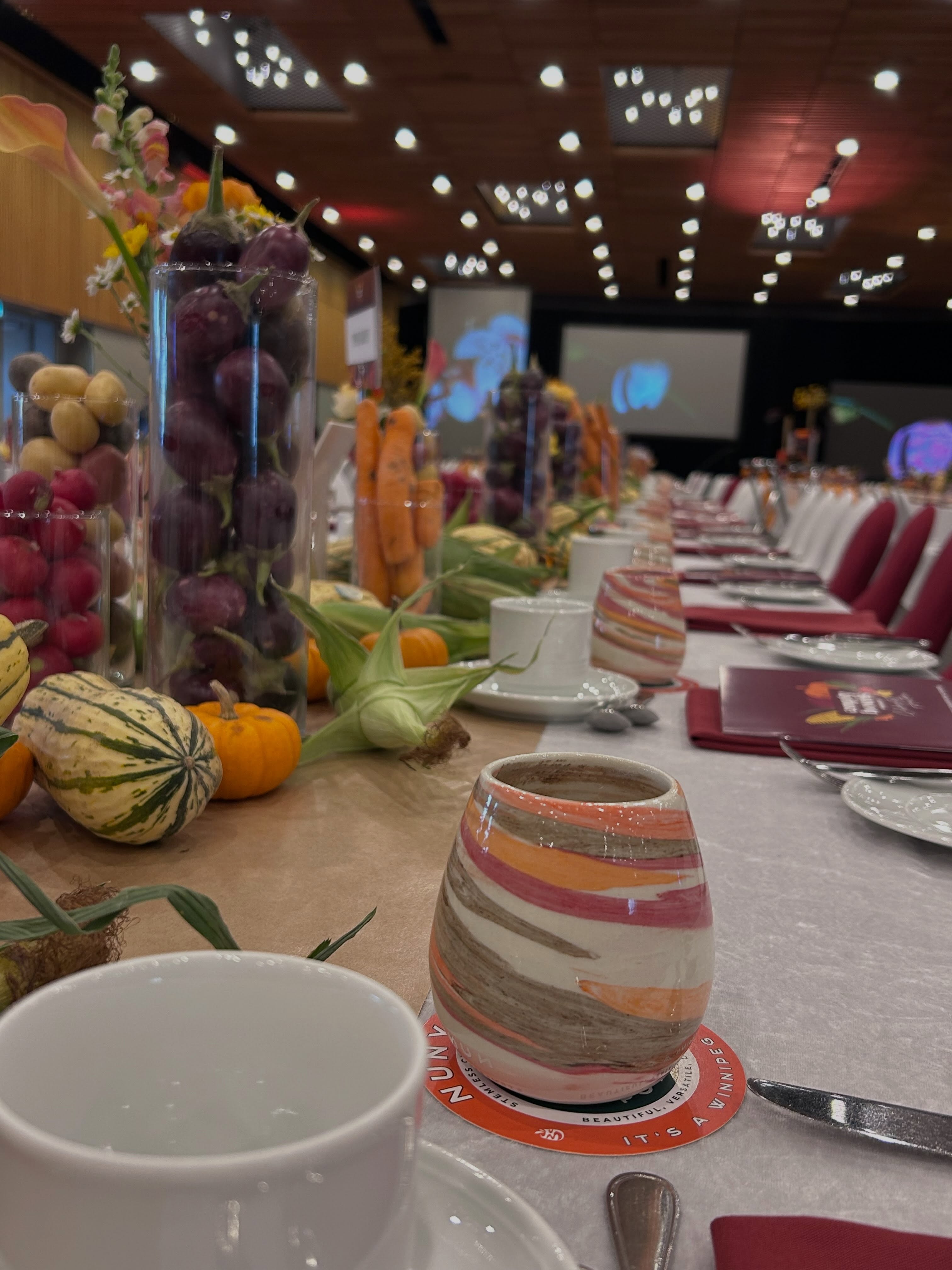 Preparing for 2026 Harvest Manitoba Empty Bowls Gala today! 800 Nunyas and 800 boxes… set up and ready. Time to party and raise funds for the amazing Harvest program. Thanks to Wellington Foundation inc ongoing support! #harvestmanitoba