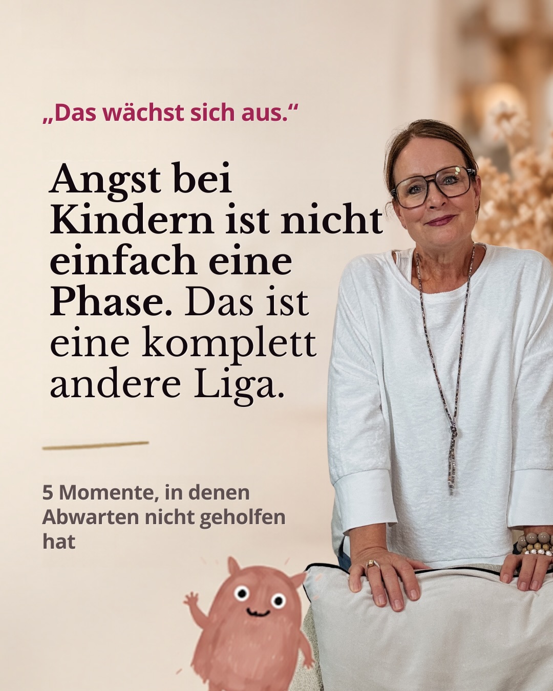 Bevor Mamas zu mir kommen, haben sie schon viel versucht.
Das Kuscheltier eingepackt. Mit der Erzieherin gesprochen. Beim Kinderarzt gewesen, und da war alles in Ordnung. Und trotzdem kommt die Angst immer wieder.
Dazu tragen viele eine Frage mit sich, die sie kaum aussprechen: Habe ich meinem Kind meine Angst weitergegeben?
In zwölf Jahren und mit über 600 Familien habe ich gelernt: Hinter jeder Angst steckt ein Grund. Und den kann man finden.
Der Startpunkt dafür ist der erste Blick. 60 Minuten online, zu zweit. Ich lege das Human Design von Dir und Deinem Kind nebeneinander. So siehst Du, wo Ihr beide unterschiedlich tickt. Du gehst mit ganz viel Klarheit und einer Übung für Euren Alltag raus. Und mit einer Seite Zusammenfassung zum Aufheben, die Dich im Alltag unterstützen wird. Dein Kind muss nicht dabei sein.
Schreib mir BLICK, dann schicke ich Dir alle Infos.
#angstbeikindern #schulangst #mamasein #evolutionspädagogik