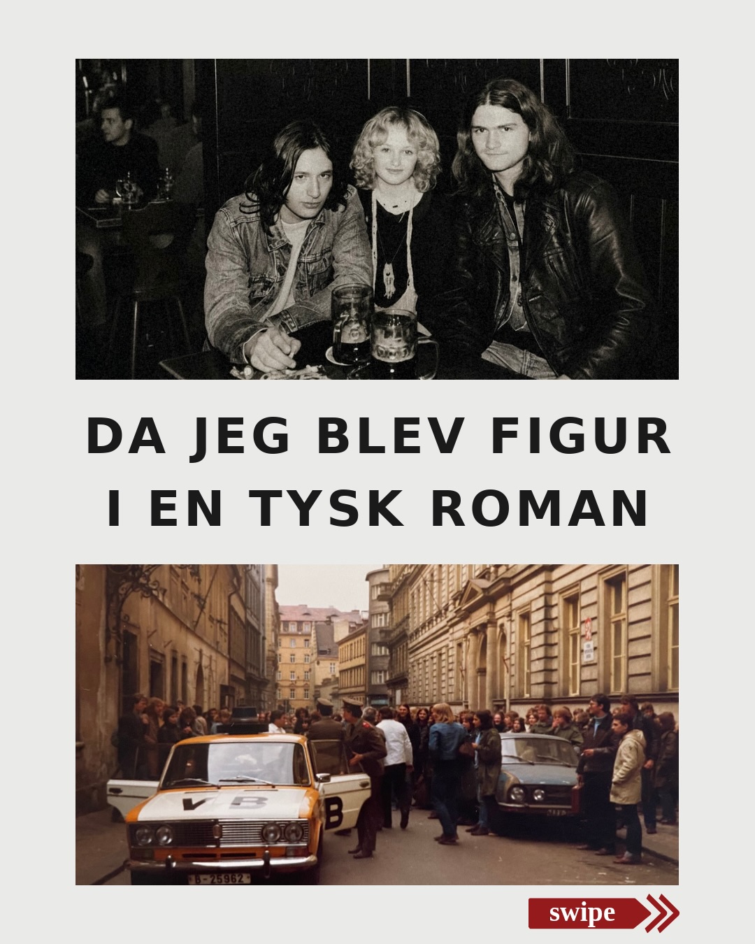 1978: Jeg blaffede gennem Østeuropa med rygsæk - en del af vejen sammen med unge østtyskere, der ikke kunne rejse til Vesten.
2026: Jeg opdager, at en af dem har skrevet en roman om sin ungdom bag Muren - og at jeg optræder som en af bogens centrale personer.
Man tror måske, man ved, hvordan det vil føles at finde sig selv i en tysk roman. Jeg kan hilse og sige, at det gør man ikke.
På bloggen skriver jeg om, hvordan det er at møde sit yngre jeg gennem et andet menneskes erindring. Link i bio.