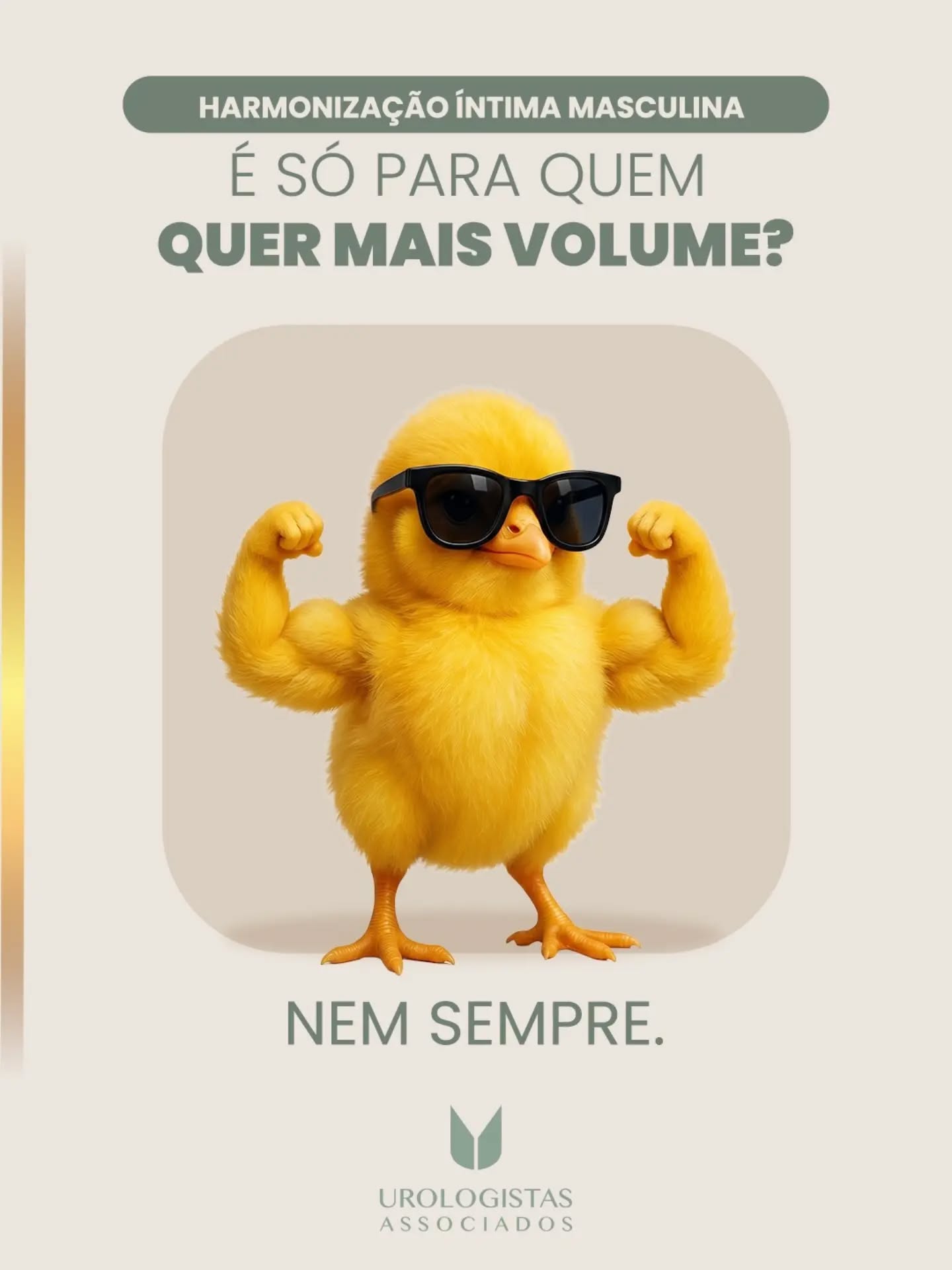 A harmonização íntima masculina vai além da busca por volume. 👨⚕️
Questões relacionadas à proporção, retração e mudanças ao longo do tempo também podem influenciar a forma como o homem se sente em relação ao próprio corpo.
Mais do que uma questão estética, o assunto envolve autoestima, conforto e bem-estar.
✅ Cada paciente possui características e expectativas individuais. Por isso, a avaliação com um urologista é fundamental para entender as possibilidades, indicações e limitações do procedimento.
📲 Agende sua avaliação e esclareça suas dúvidas com nossa equipe.
#UrologistasAssociados #HarmonizaçãoÍntimaMasculina #SaúdeMasculina #Urologia #Autoestima BemEstar