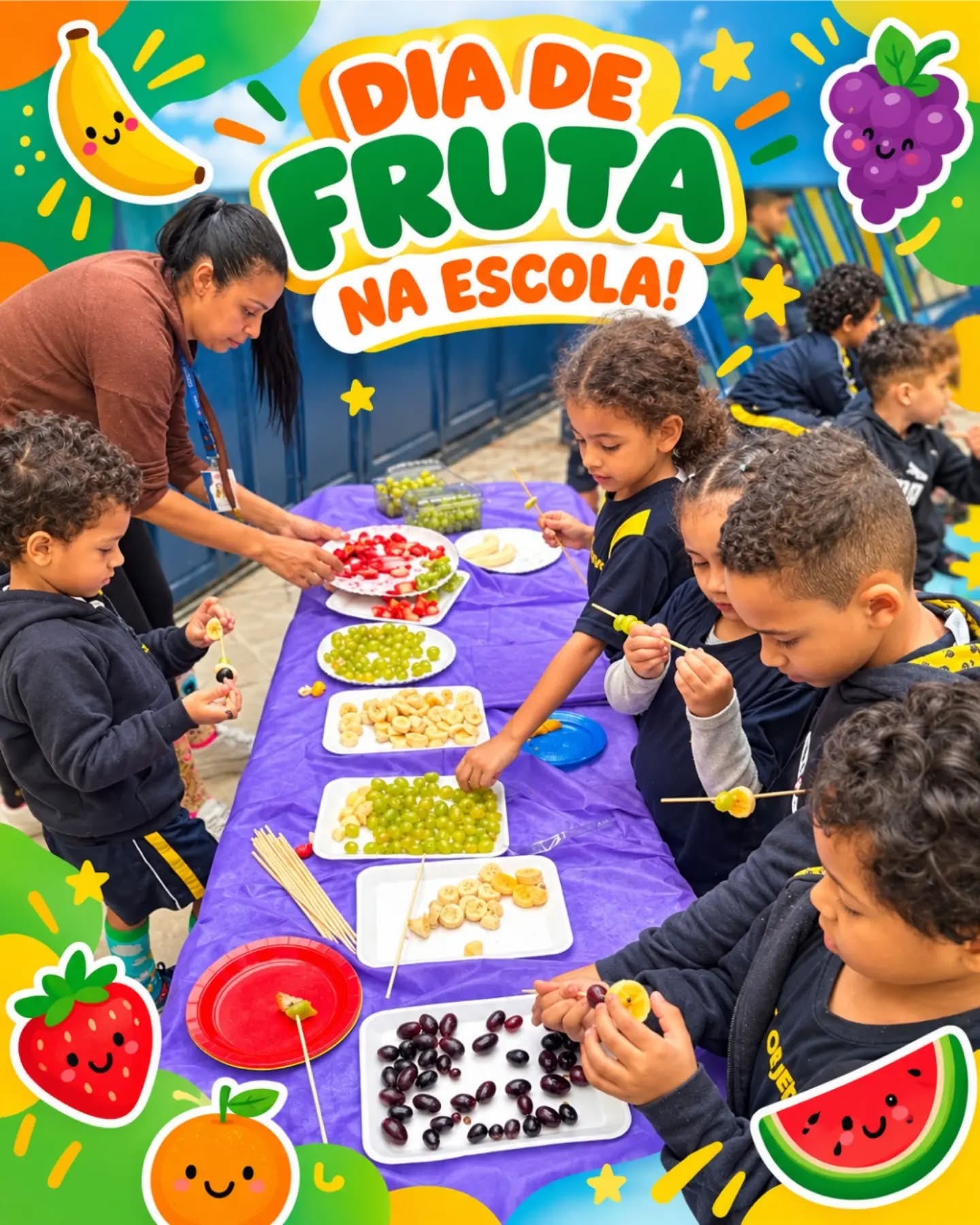 🍇🍓 Dia de Fruta no Colégio 4 de Julho! 🍌🍉
Na Semana das Crianças, nossos alunos embarcaram em uma experiência deliciosa, unindo aprendizado, diversão e conhecimento bíblico! 💚
As crianças aprenderam sobre a jornada do povo de Israel pelo deserto e refletiram sobre os alimentos e as frutas que faziam parte da vida naquela época. Uma atividade especial para aprender sobre a Bíblia de forma lúdica, despertando a curiosidade e valorizando a alimentação saudável! 🍇✨
Porque aprender também pode ser uma aventura cheia de cores, sabores e descobertas! 😋
💛 Colégio 4 de Julho — 40 anos, Lapidando vidas, construindo futuros!