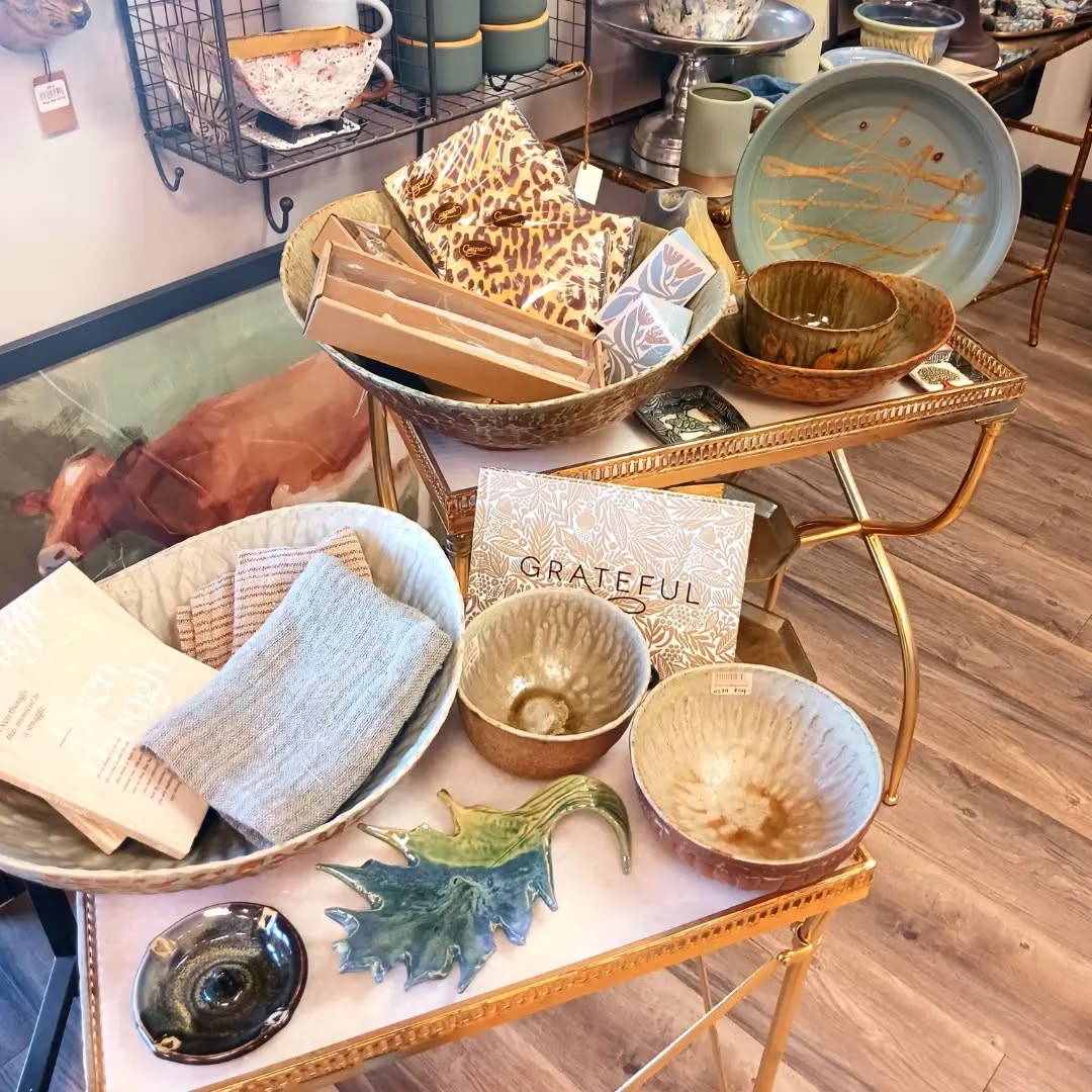 Handcrafted serveware by local artists - Beautiful for holidays! 🍂