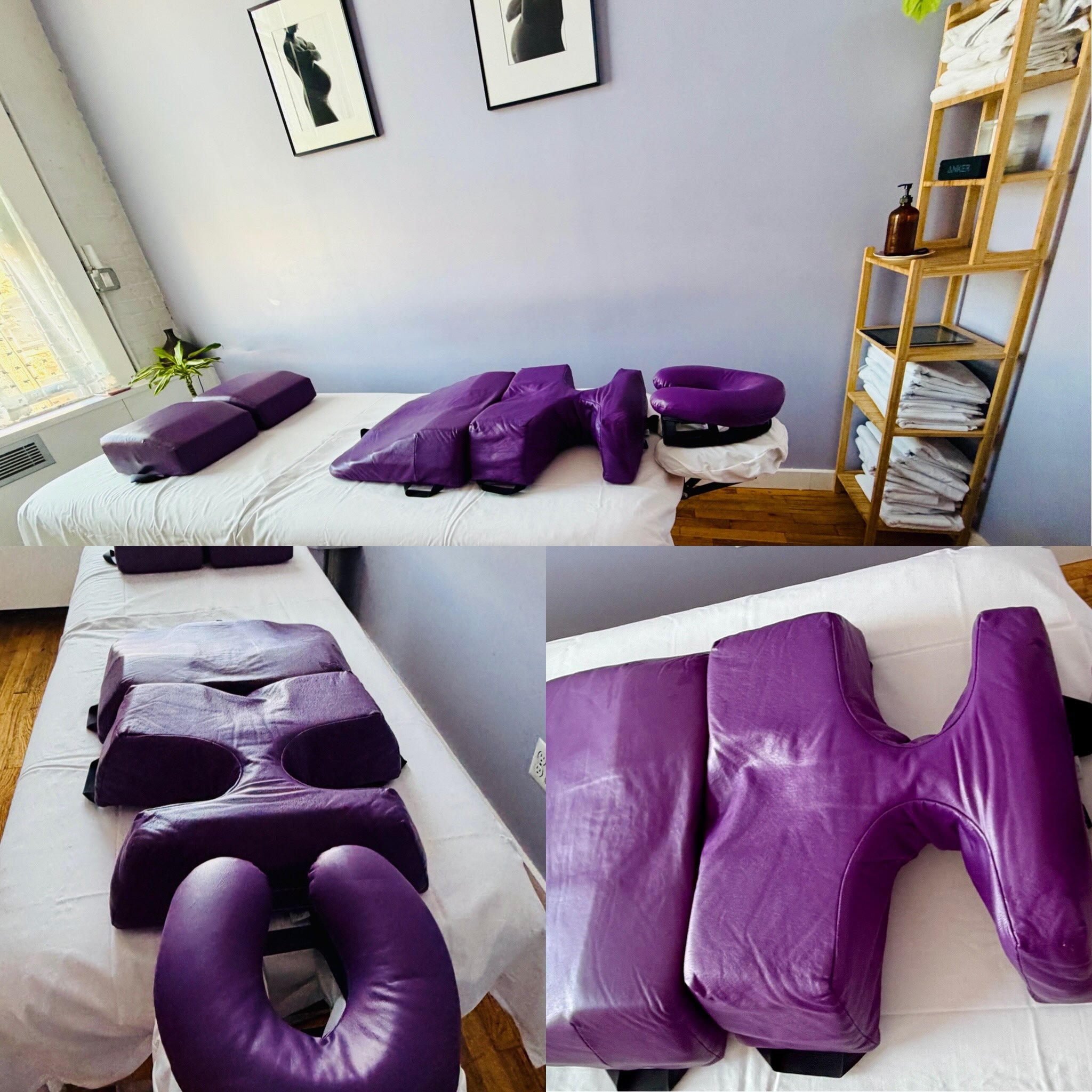 You can lie on you belly comfortably and safely throughout your entire pregnancy. It's amazing! The wonderful cushions adjust and grow with you as you grow. They are also comfortable and very supported both facedown and on your side. We also use them postpartum.
You are going to love it!!'
💆🏼♀️🧖🏻♀️🤰🏽
.
.
.
#prenatalmassage #pregnancymassage #pregnantandperfect #prenatalcare
