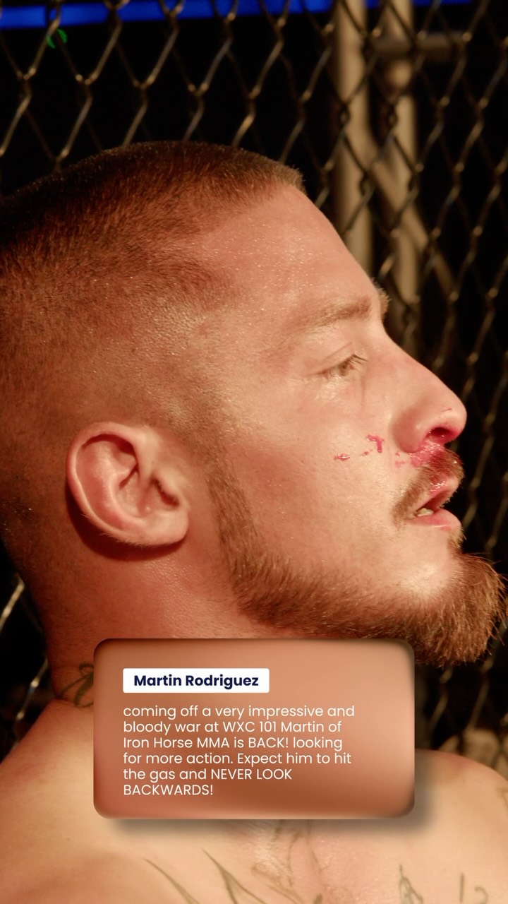 MARTIN IS BACK! 102 DEVILS NIGHT HAS ANOTHER MAJOR ADDITION TO THE AMATEUR CARD. Expect another war from crowd favorite Martin of Iron horse
WXCMMA.COM FOR TICKETS
MILLIONS.CO for ppv