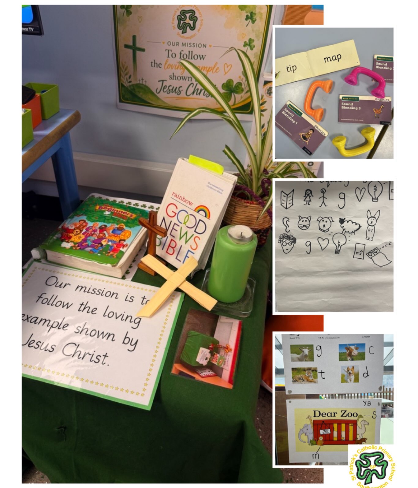 F O U N D A T I O N F R I D A Y
The children have settled into school life at St Patrick’s amazingly. They have been learning how to follow the loving example of Jesus Christ, developing actions to story time and using whisper telephones to read aloud.