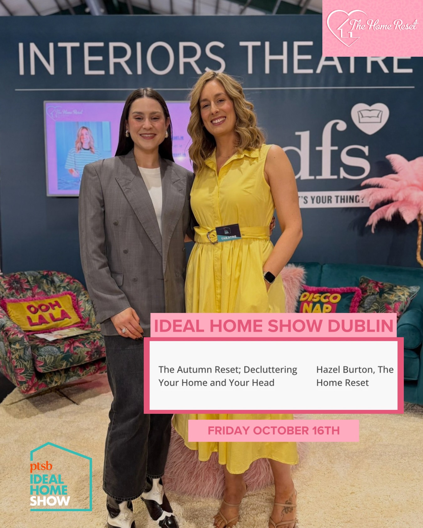 Iβm returning to the @ptsbireland Ideal Home Show next weekend π₯³π‘
Iβm delighted to be back at the PTSB @idealhomedublin on Friday, October 16th, joining @jo_the_futurist on the @dfs Interiors Theatre stage at 11:50am.
Weβll be chatting all things βThe Autumn Reset: Decluttering Your Home and Your Headβ exploring how decluttering and creating practical organising systems can help make your home feel calmer, more functional and easier to manage as we head into the busier months ππΌ
If youβve been feeling overwhelmed by clutter or wondering where to start with your own autumn reset, this one is for you! π
If youβre heading along to the show, come join us. Iβd love to see you there! Grab a free ticket to the day of your choice through the link in my story π @ocarrollconsult
π DFS Interiors Theatre @rdsdublin
ποΈ Friday, October 16th
β° 11:50am