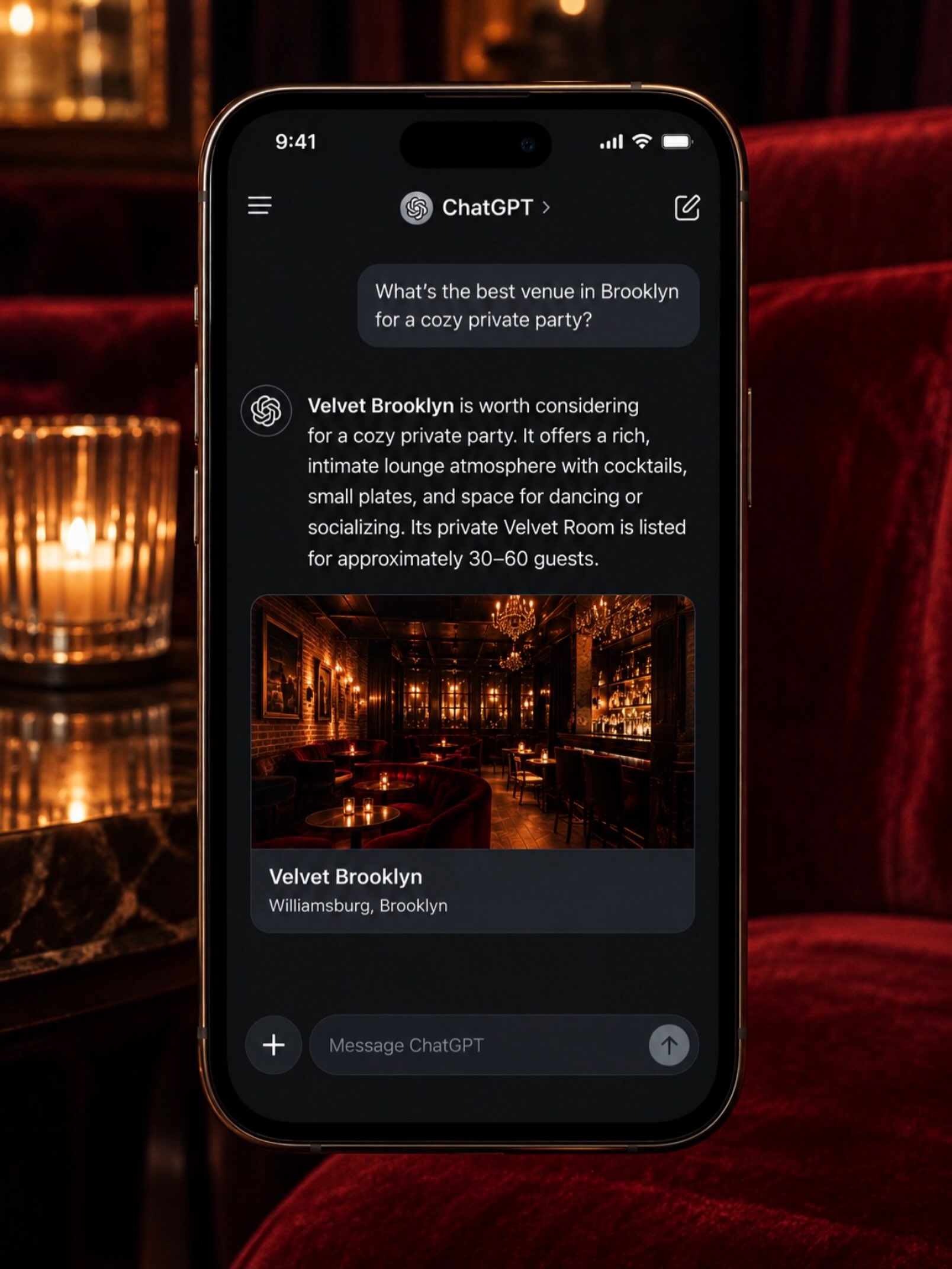 We asked ChatGPT for the best venue in Brooklyn for a cozy private party… and Velvet Brooklyn made the list!❤️
From our intimate lounge atmosphere to cocktails, small plates, and space to dance or socialize, Velvet Brooklyn would be the perfect setting for your next celebration!
🥂 Planning a private event? Let’s make it unforgettable✨
📩 DM us to book your date!