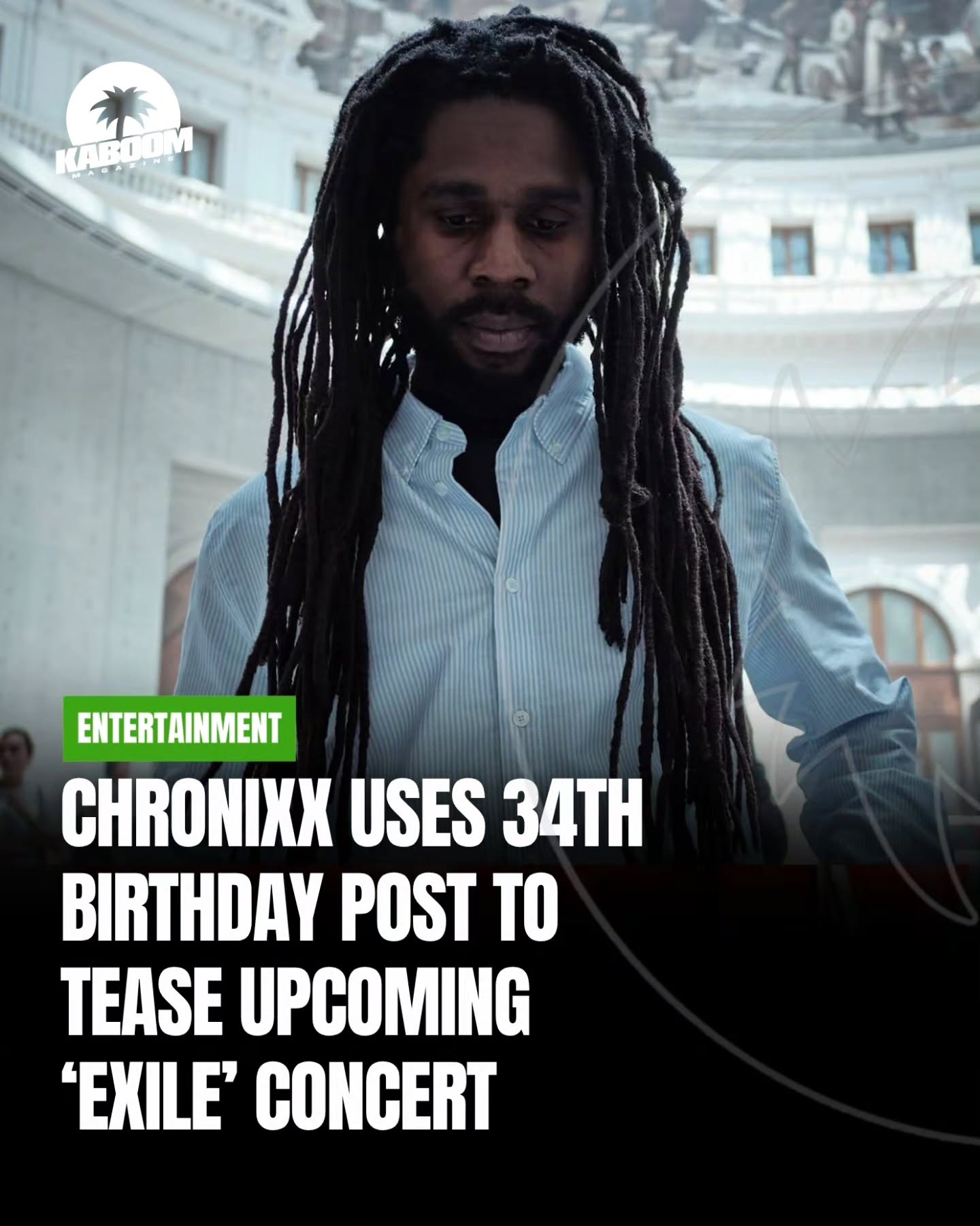 Reggae star Chronixx has hinted at an upcoming concert in support of his latest album, Exile.
In a post celebrating his 34th birthday, the Grammy-nominated singer teased a possible live performance, encouraging supporters to prepare for what could be a special event.
“I also want the Chronixx family to know that you should get your Exile concert outfit ready and learn the lyrics if you haven’t already,” he wrote.
While no official date or venue has been announced, the message suggests that fans could soon experience Exile live on stage.
The album is among the projects generating interest for the 2027 Grammy Awards' Best Reggae Album category, with nominations set to be announced on November 16.
#Kaboom #KaboomMag