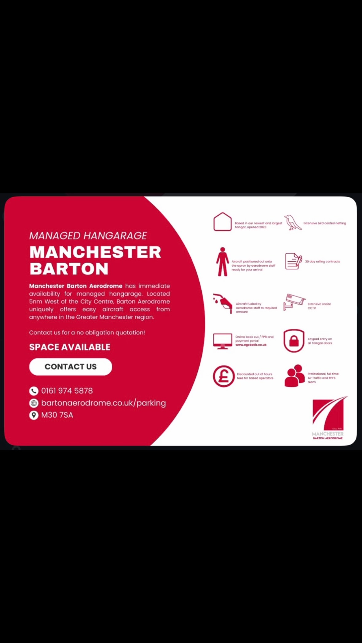 With the winter weather rolling in, it might be time to consider where your aircraft will be taking shelter.
Get in touch for a no obligation quote 🏡
#hangar #generalaviationlovers #generalaviation #bartonaerodrome #manchester