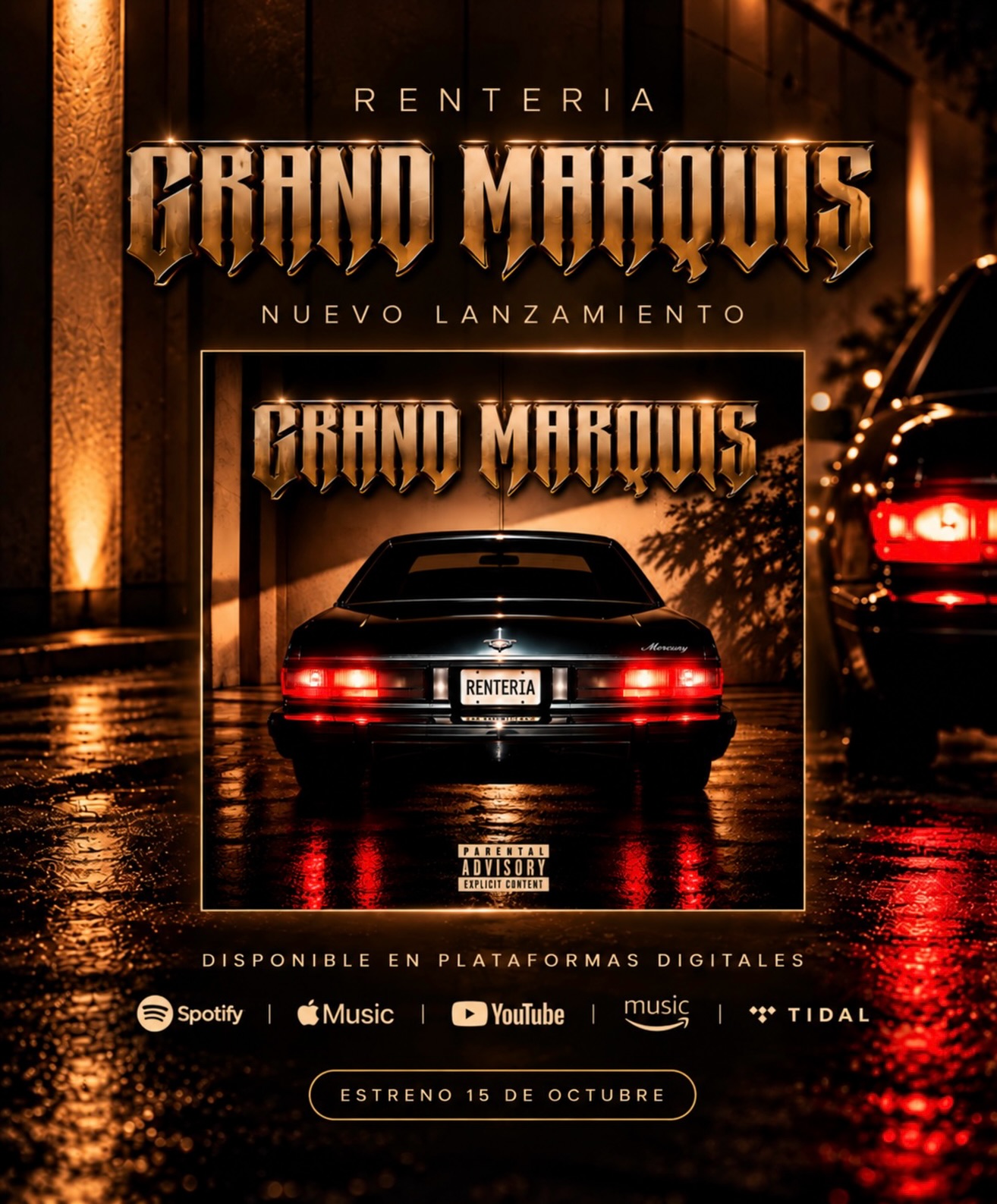Grand Marquis - @renteriamusic
Disponible el 15 de octubre en plataformas, pre-save en biografía