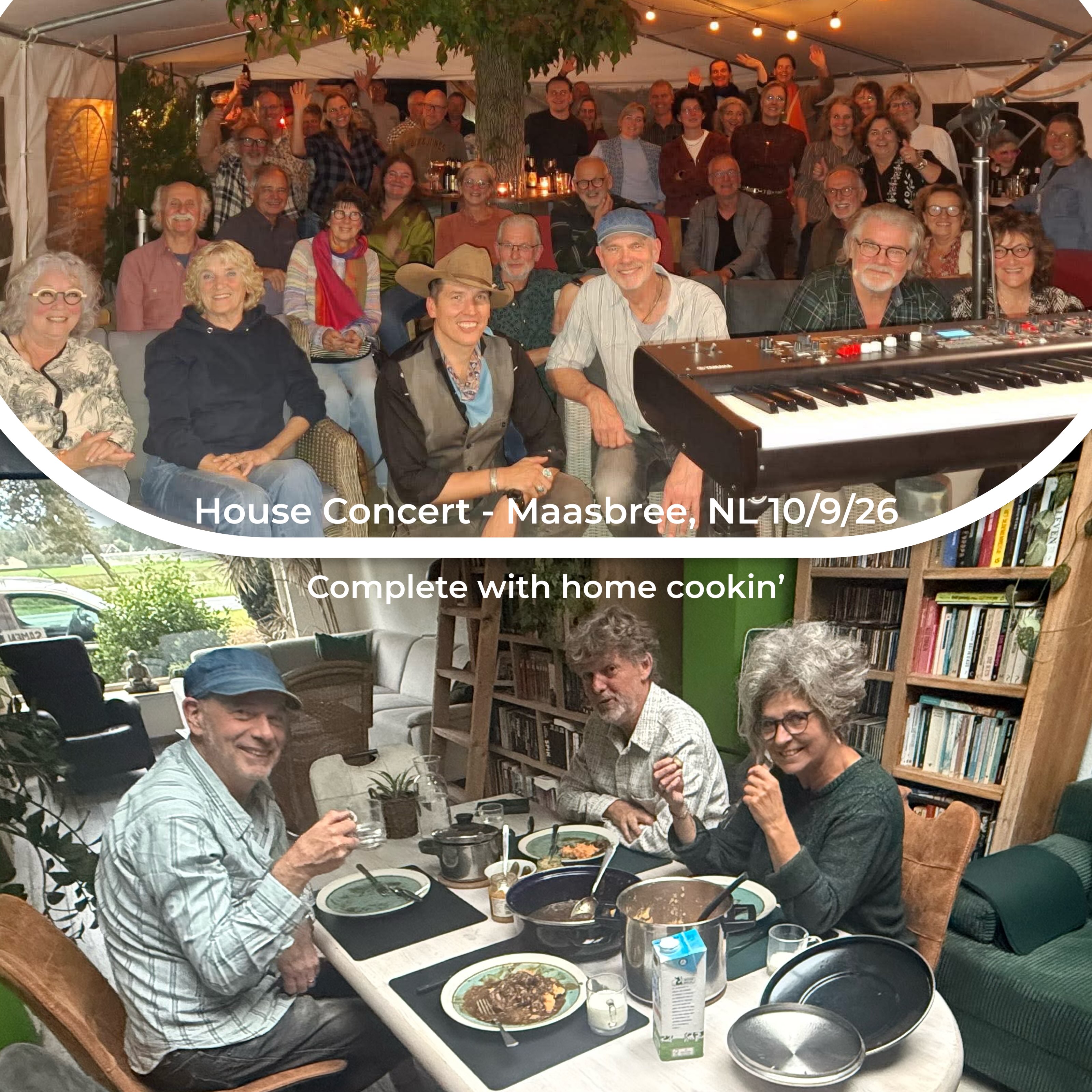Here are a few nice moments from a super hip house concert @bartdewin and I played in Maasbree, NL on Friday night. Our hosts were warm and friendly, and had the whole thing very dialed in. They prepared us a very traditional Dutch home cooked meal of mashed potatoes and carrots, served with a delicious, savory beef stew. 🤤 and a glass of milk! 🥛 It felt like home. And the crowd was super gracious, a full house with 55 attentive listeners in an event style tent in their backyard, half sitting, half standing. We must have played 2 hours, with a break in the middle. Had a great a time.
I’ve also spent the last few days in the village of Nuenen, NL, outside of Eindhoven, where Van Gogh’s father was once the viccar at the local church. It’s a truly picturesque village, and Bart and Arianne of @tipjarsongs have been world class hosts.
This afternoon we are headed to play another sold out show, this time at Walhalla, in Rotterdam, NL, then I have a couple nights off, so I threw some clothes in a bag, and tonight I’m taking a train to Paris
See y’all back in Holland in a few days
10/14/26 - Gouda, NL
De Gouwekerk
10/15/26 - Bree, BE
Cultuurhuis De Zeepziederij - SOLD OUT -
10/16/26 - Turnhout, BE
Warande
10/17/26 - Utrecht, NL
Ramblin’ Roots
10/18/26 - Westwoud, NL @de_schalm_westwoud
Tickets at www.dallasburrow.com
@ldmbookings