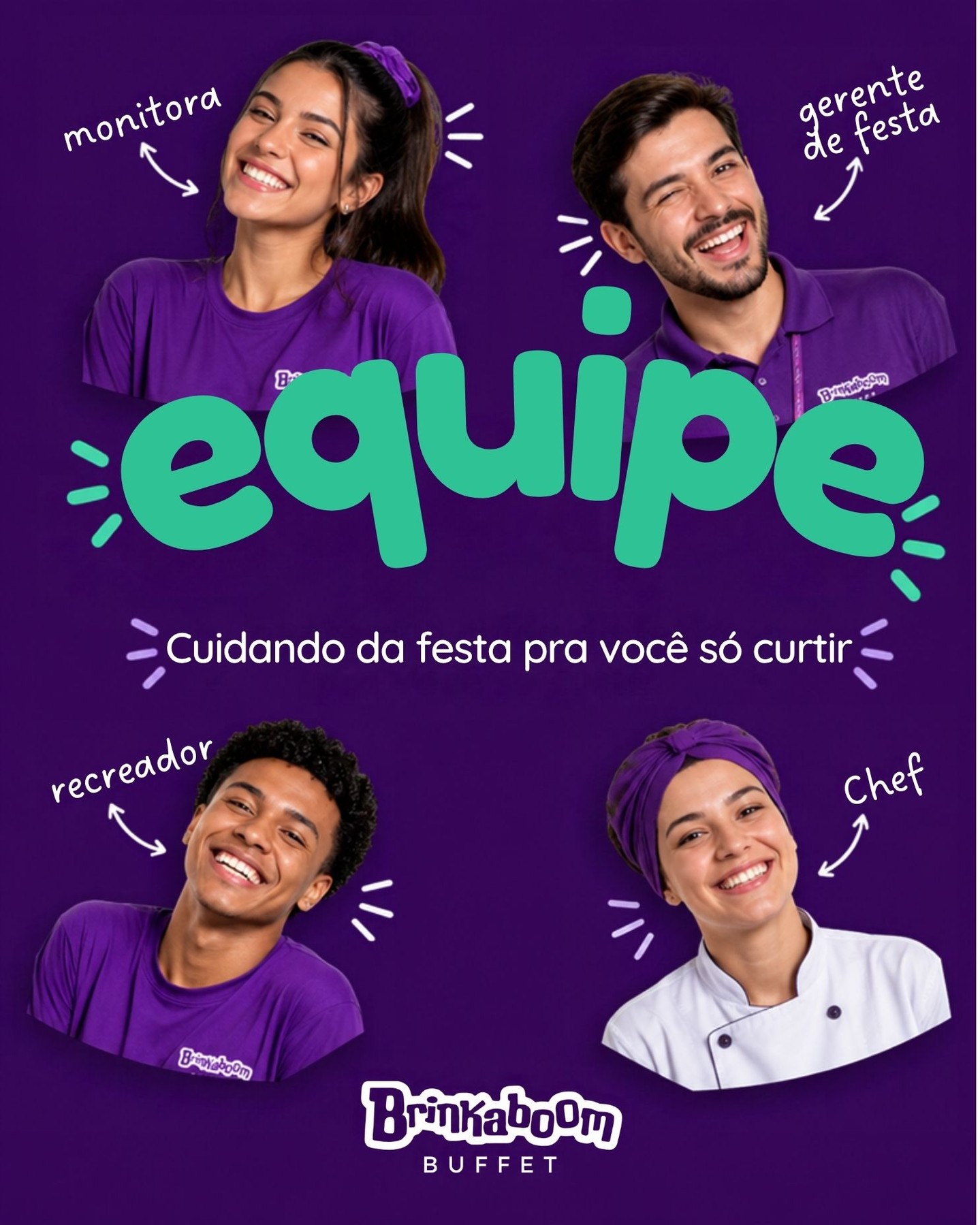 Por trás de cada festa tem muita gente sorrindo junto. 🤝
A monitora que conhece cada criança pelo nome, o recreador que não deixa ninguém parado, o gerente de festa que resolve tudo antes de você perceber e a chef que capricha em cada prato.
É esse time que cuida da festa pra você só curtir.
Deixa um ❤️ pra essa equipe!